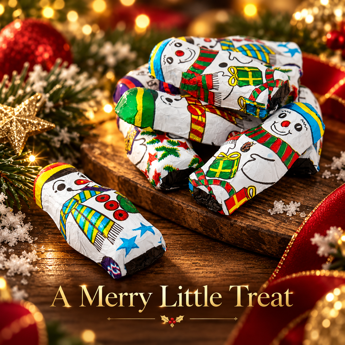 Milk Chocolate Snowmen 1kg | Christmas Foil Wrapped Festive Sweets