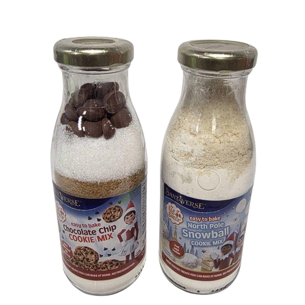 SantaVerse Christmas Cookie Mix Bottle | Chocolate Chip or North Pole Snowball