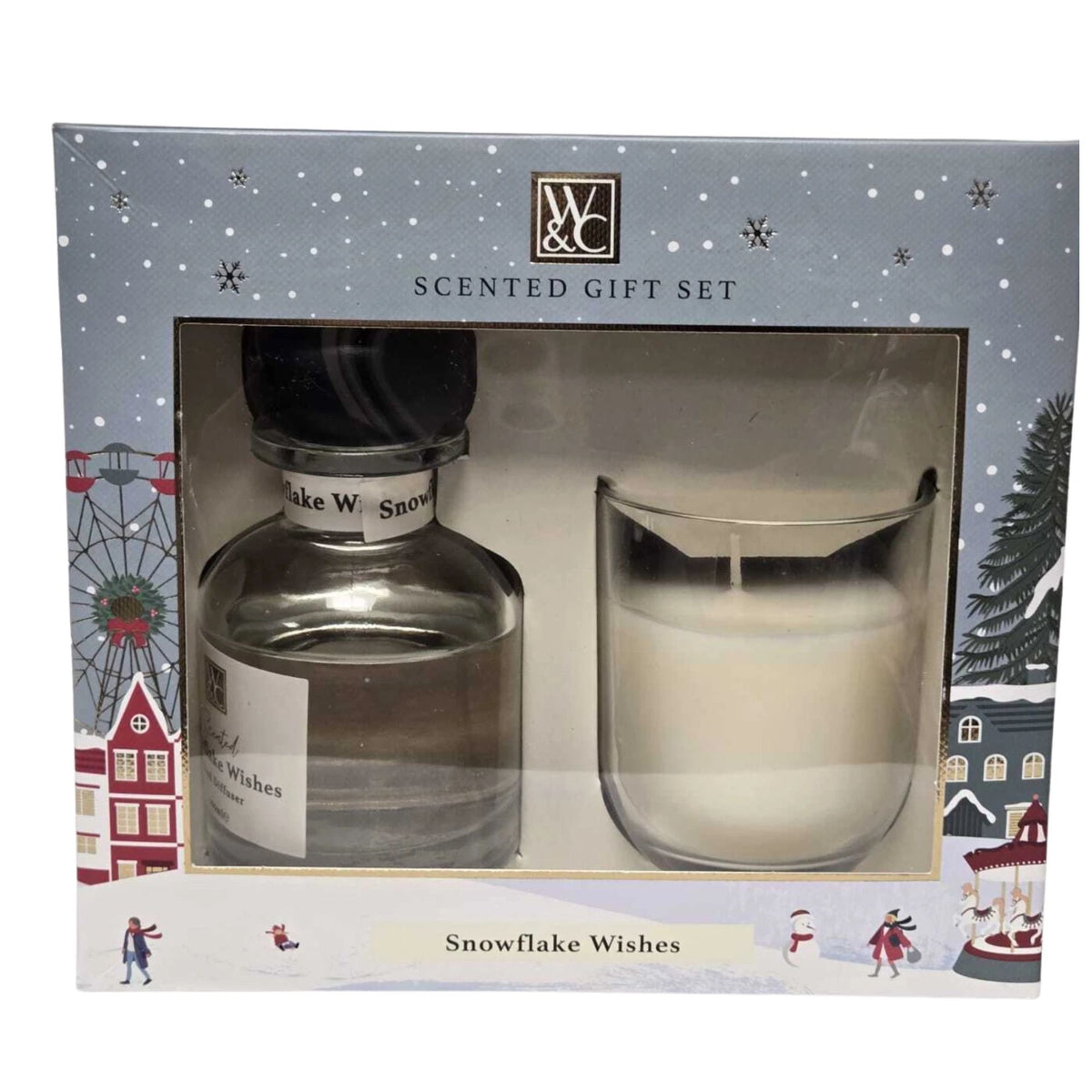 Christmas Reed Diffuser & Scented Candle Gift Set 100ml 125g 4 Fragrances