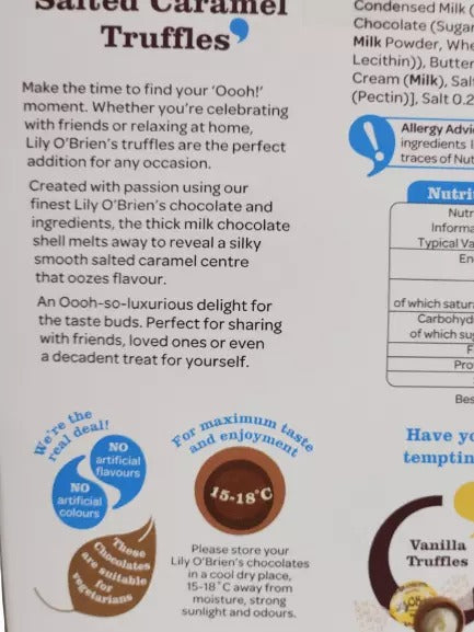 Salted Caramel Truffles, 16 Chocolates, 200g.