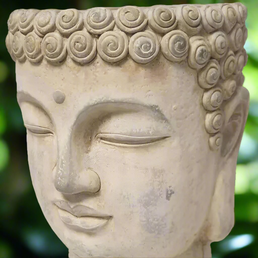 Serene Buddha Head Planter - A Zen-Inspired Addition to Your Home