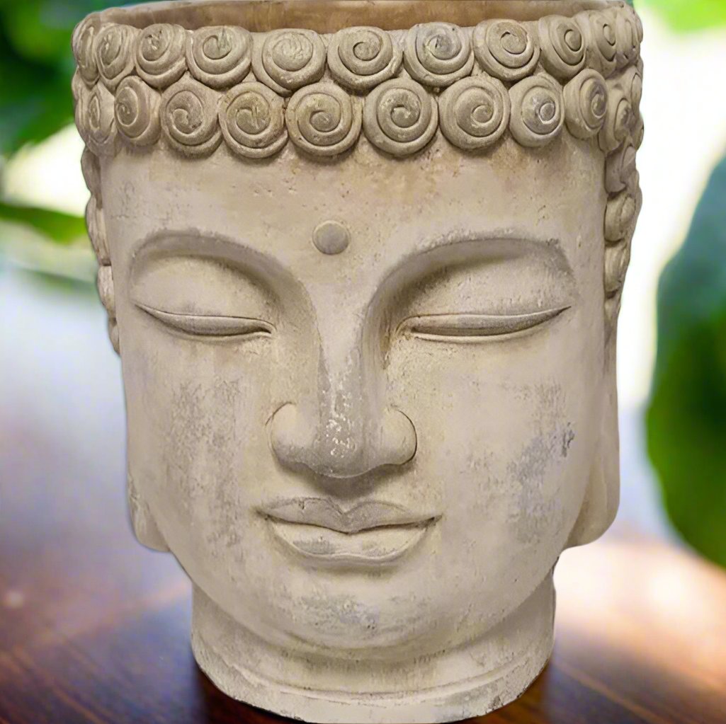 Serene Buddha Head Planter - A Zen-Inspired Addition to Your Home