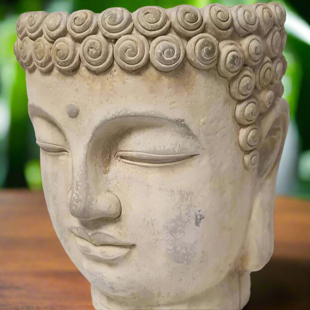 Serene Buddha Head Planter - A Zen-Inspired Addition to Your Home