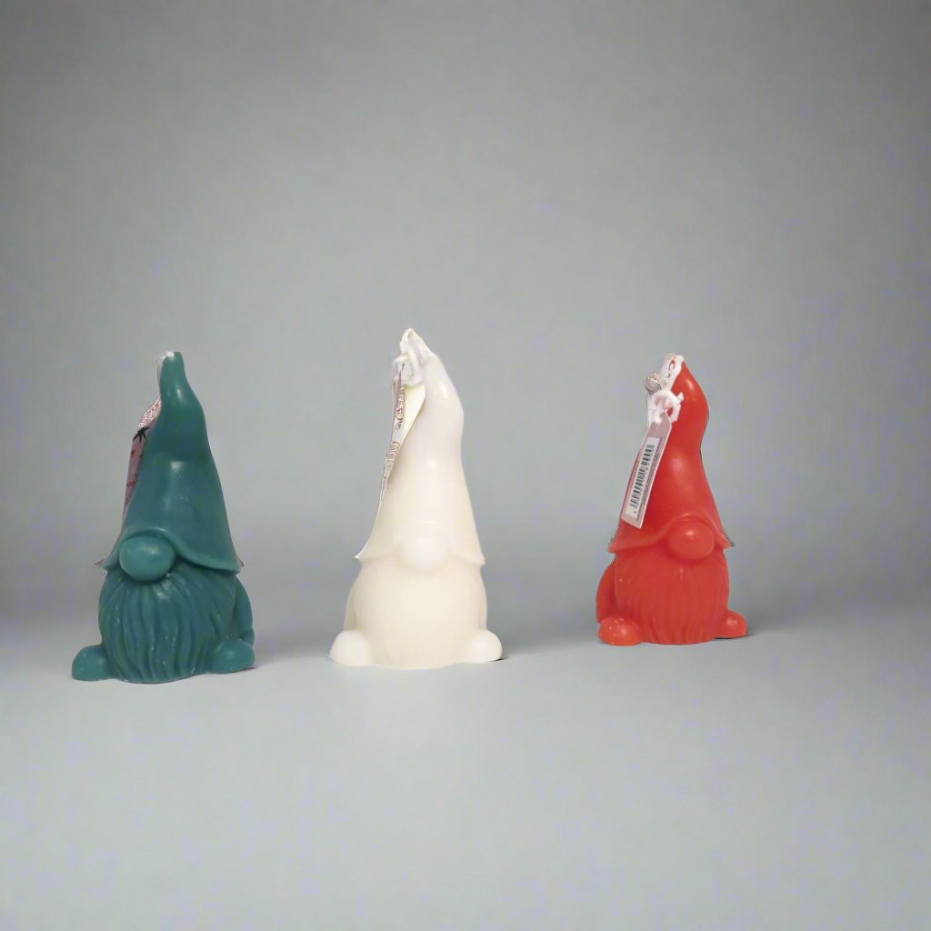 Divas World Gnome Candles - Sugar Dusted Candy Cane Scented-Pack Of 3