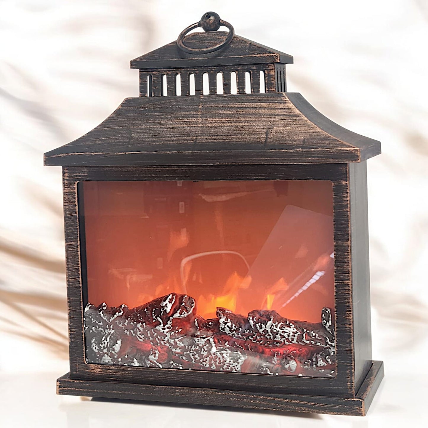 Divas World LED Fireplace Lantern - Cozy and Festive Home Decor