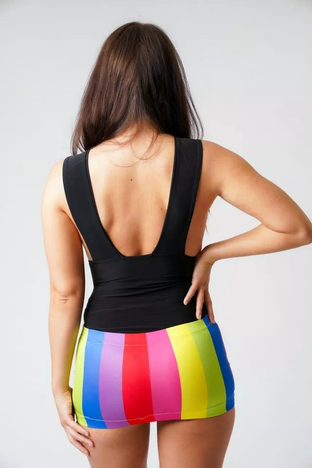 Rainbow Bodycon Mini Skirt