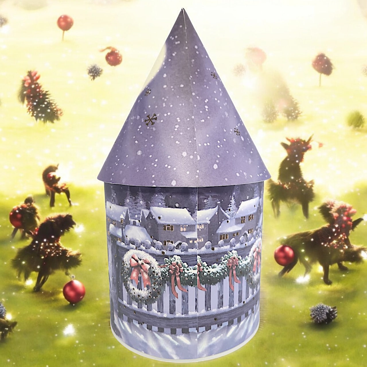 Illuminated Christmas Village Lantern