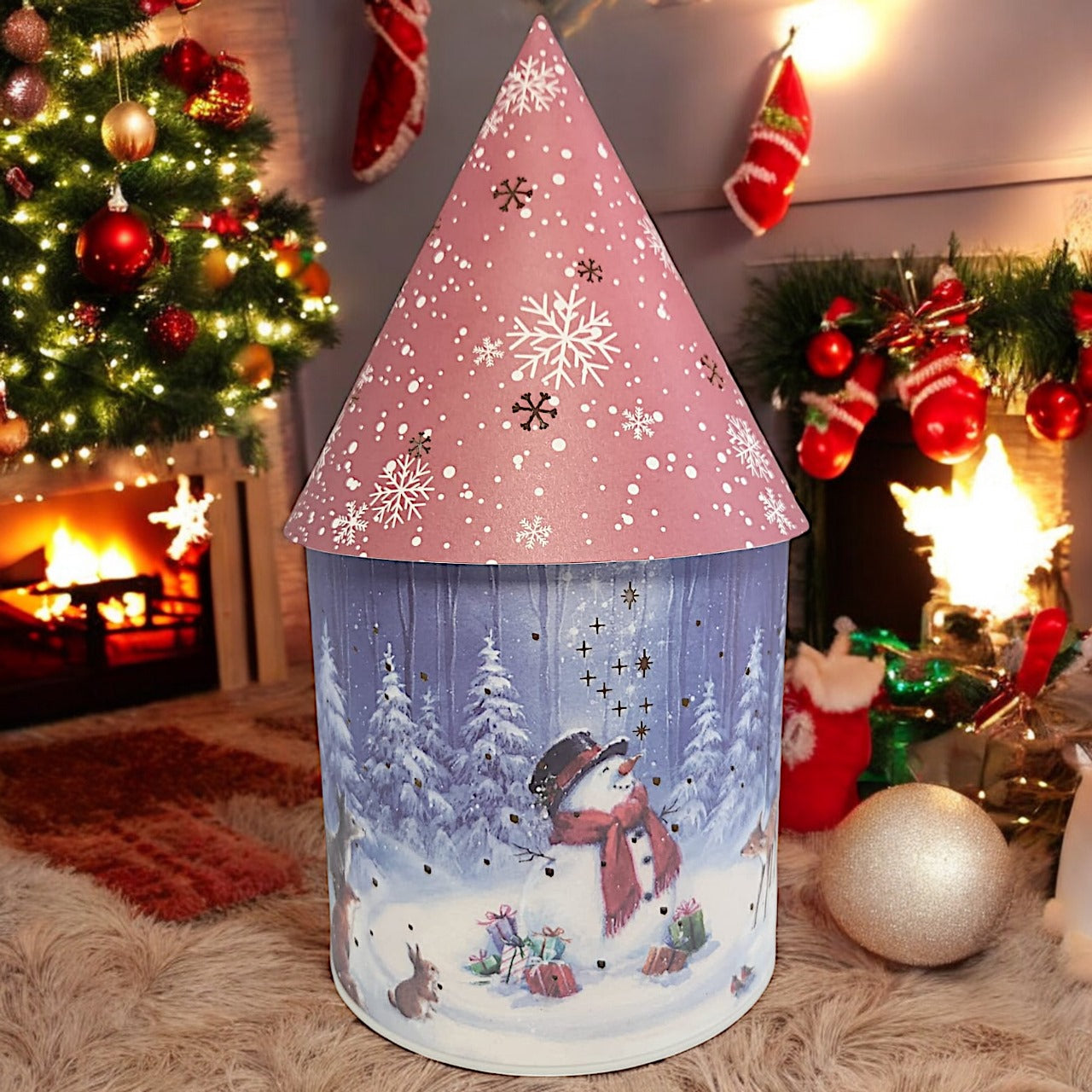 Illuminated Santa Claus Christmas Tree Ornament