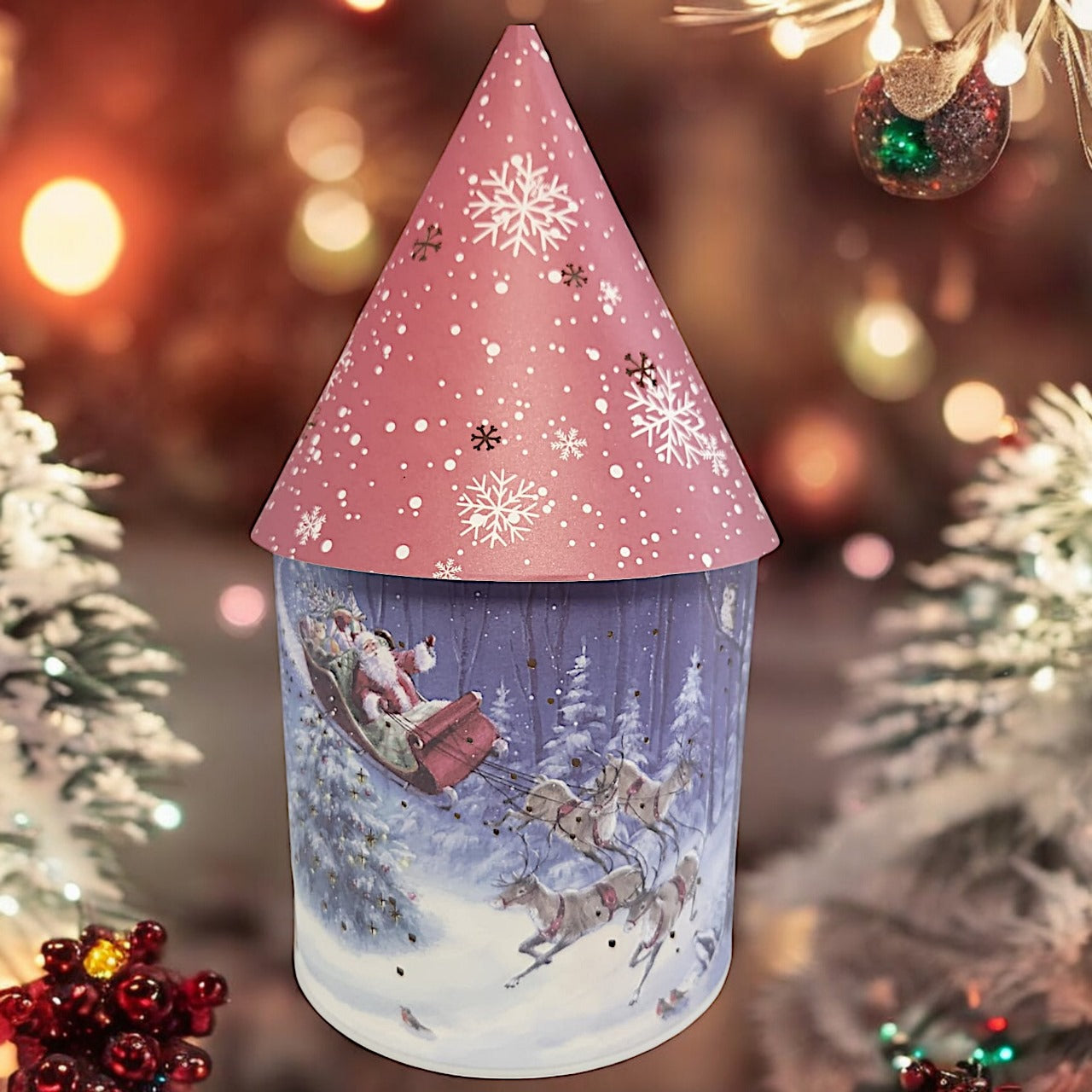 Illuminated Santa Claus Christmas Tree Ornament