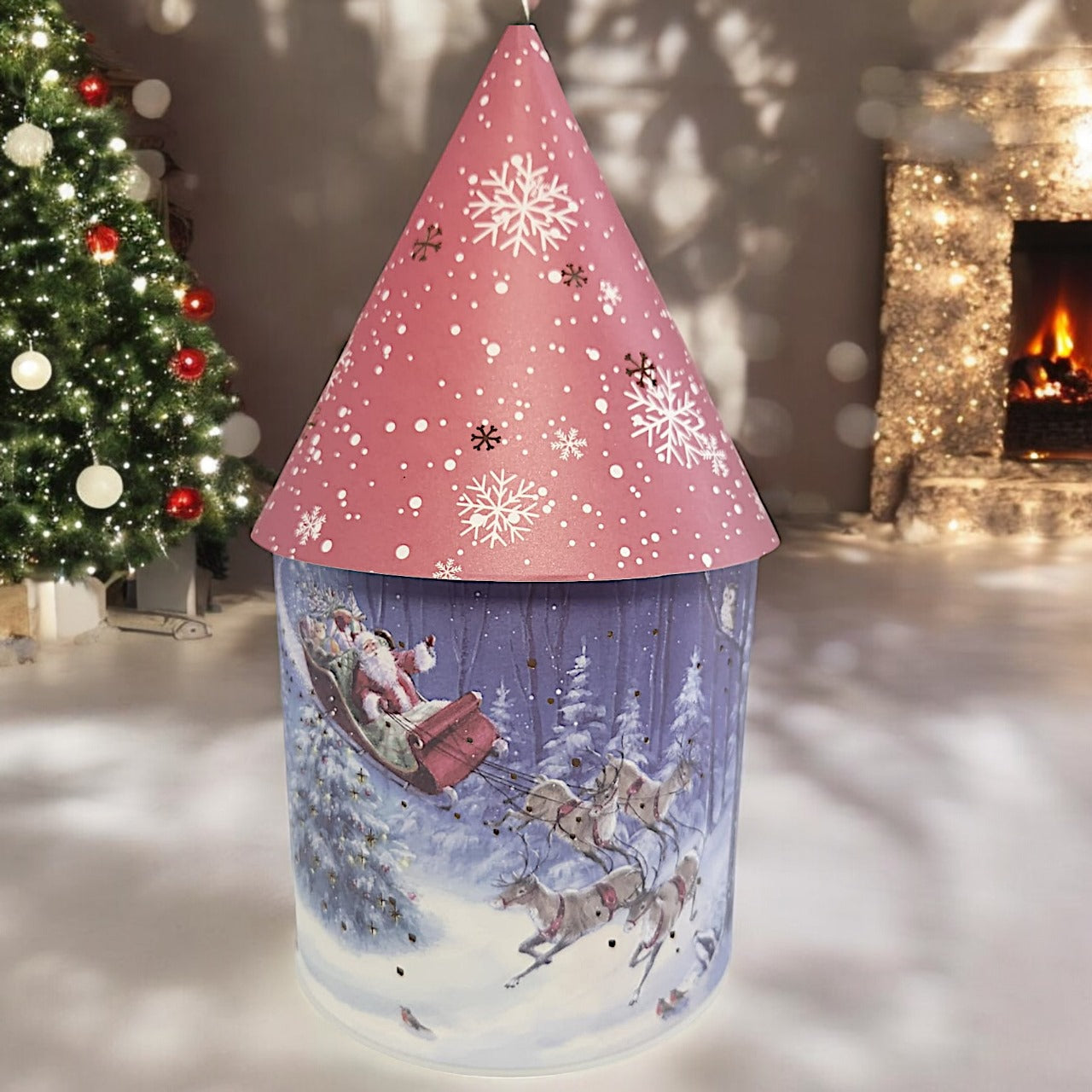Illuminated Santa Claus Christmas Tree Ornament