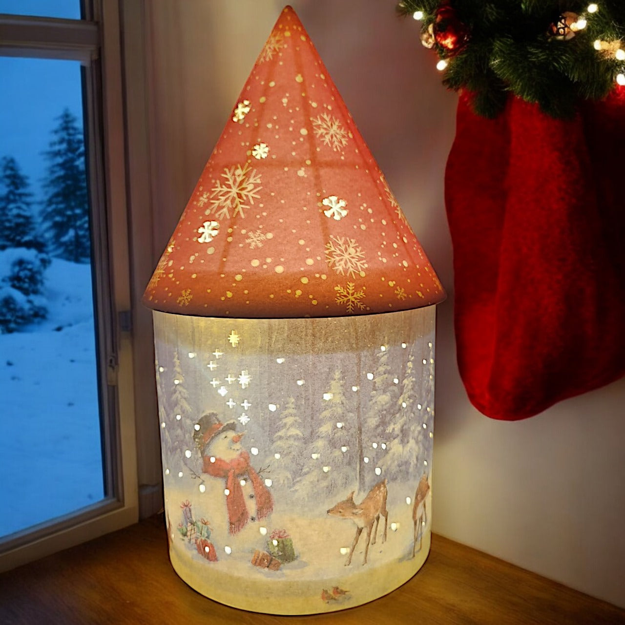 Illuminated Santa Claus Christmas Tree Ornament