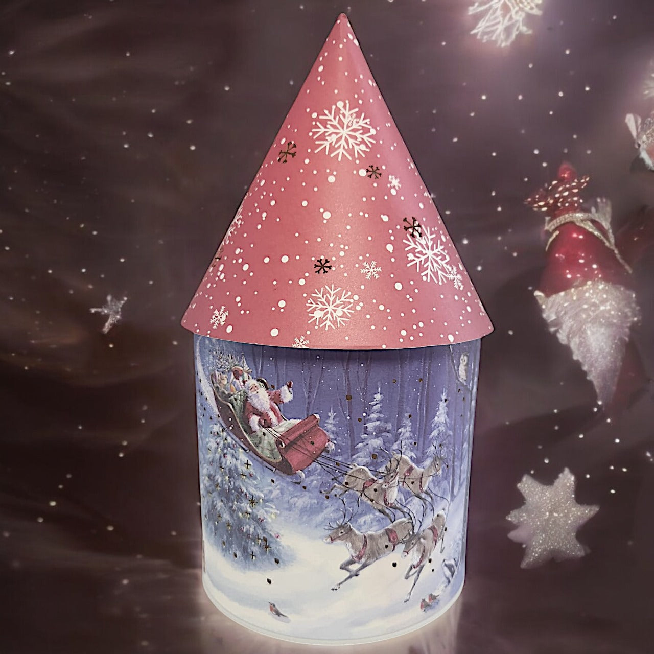 Illuminated Santa Claus Christmas Tree Ornament