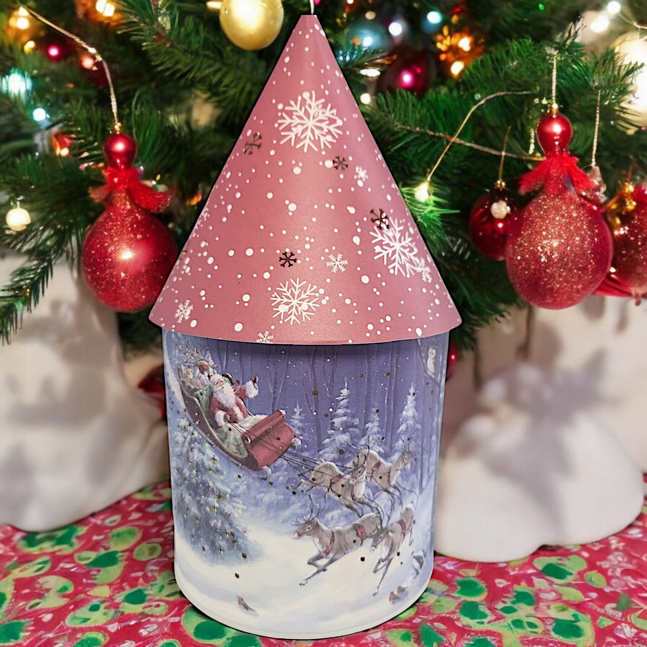 Illuminated Santa Claus Christmas Tree Ornament