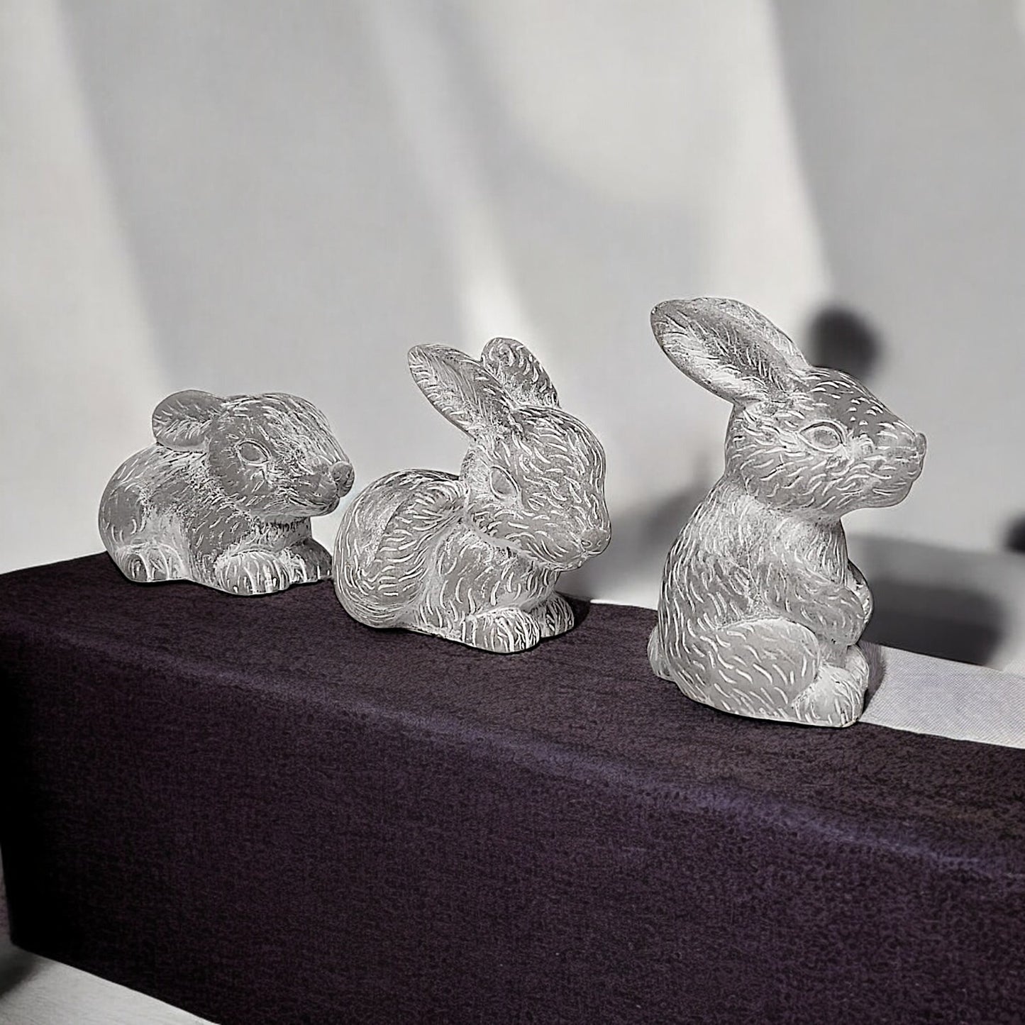 3 Adorable Bunny Garden Statues - Set of 3