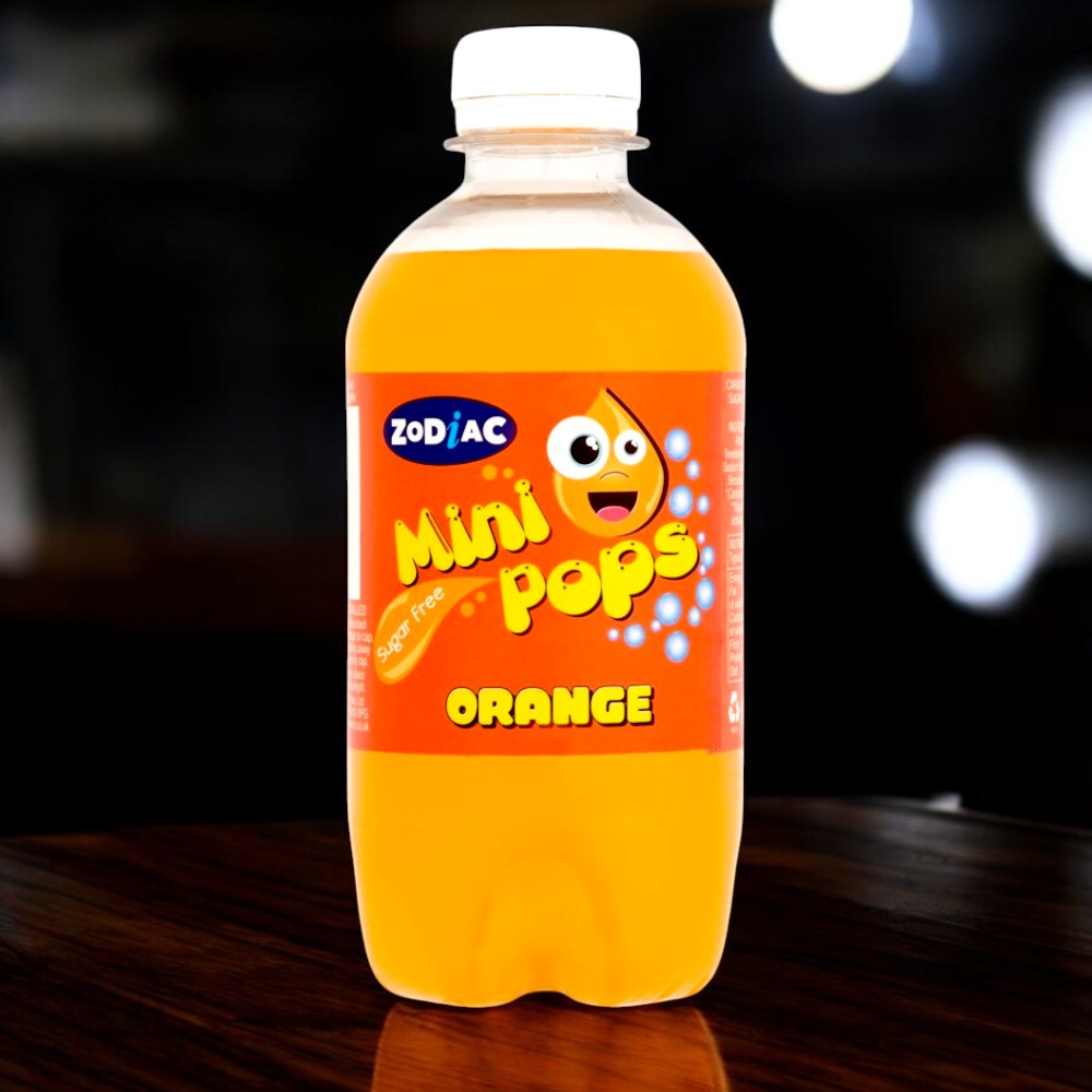 Zodiac Mini Pops Orange Sugar-Free Fizzy Drink (500ml) | Refreshing & Fruity