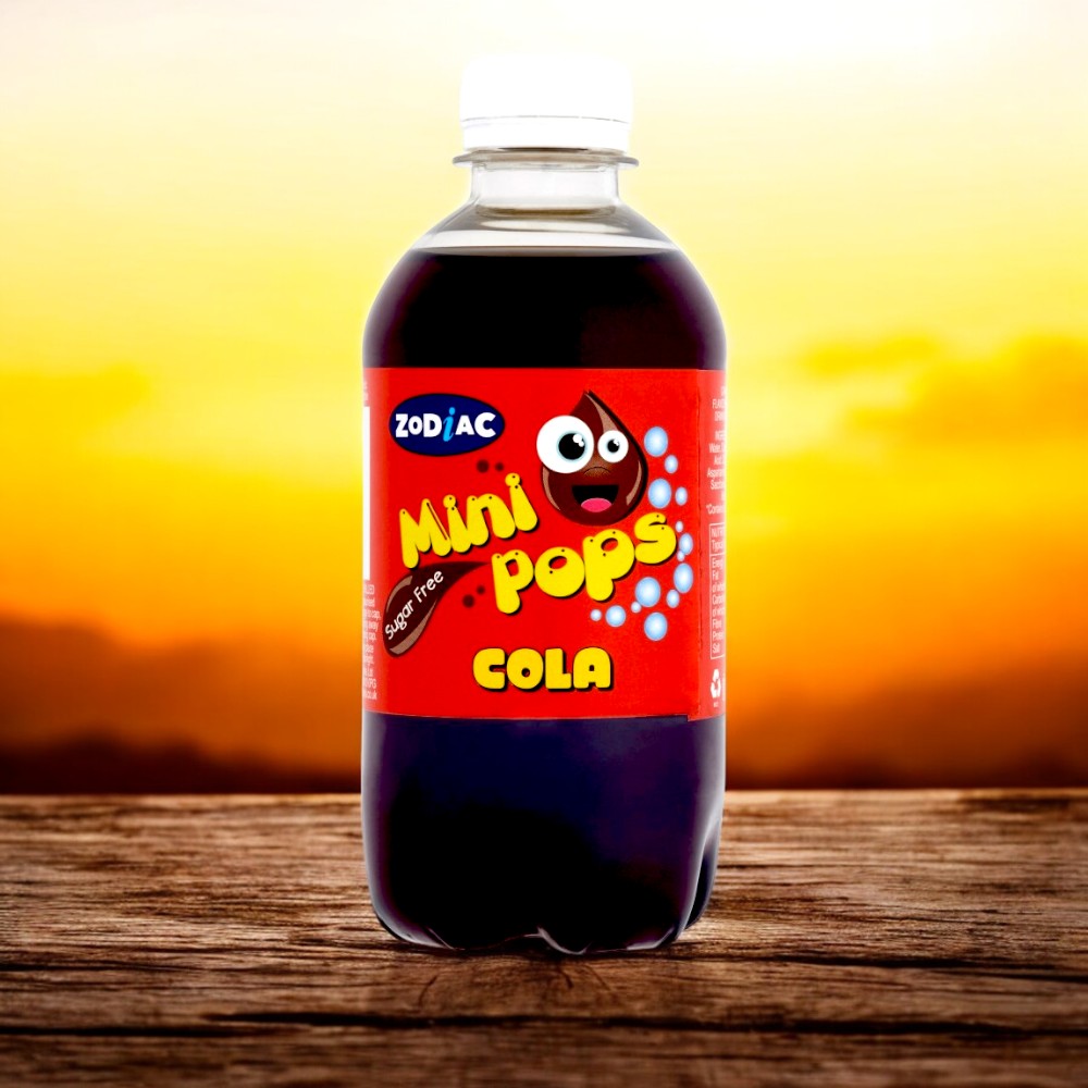 Zodiac Mini Pops Cola Sugar-Free Fizzy Drink (500ml) Classic Cola Taste, Zero Sugar