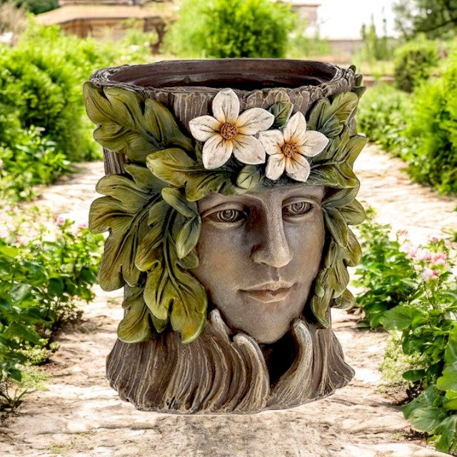 Enchanted Lady Resin Plant Pot Elegant Indoor & Outdoor Planter