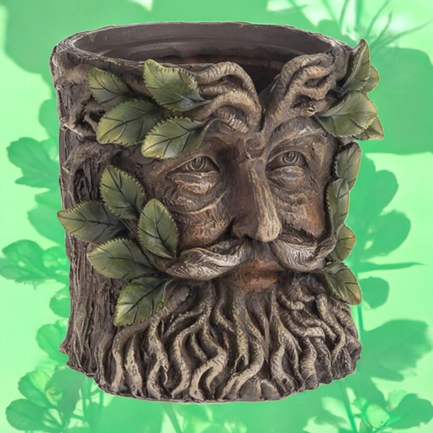 Enchanted Green Man Resin Plant Pot – Indoor & Outdoor Garden Decor