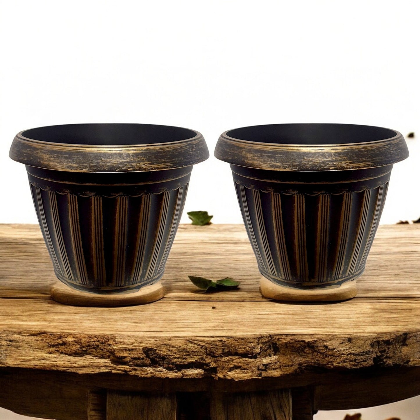 Vintage Bronze Striped Garden Planter – 37CM X 29CM (Single/Pack of 2)