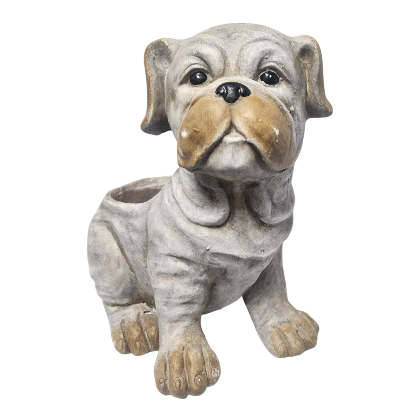 Bulldog Ceramic Dog Planter Handcrafted Indoor/Outdoor Pot, 31cm
