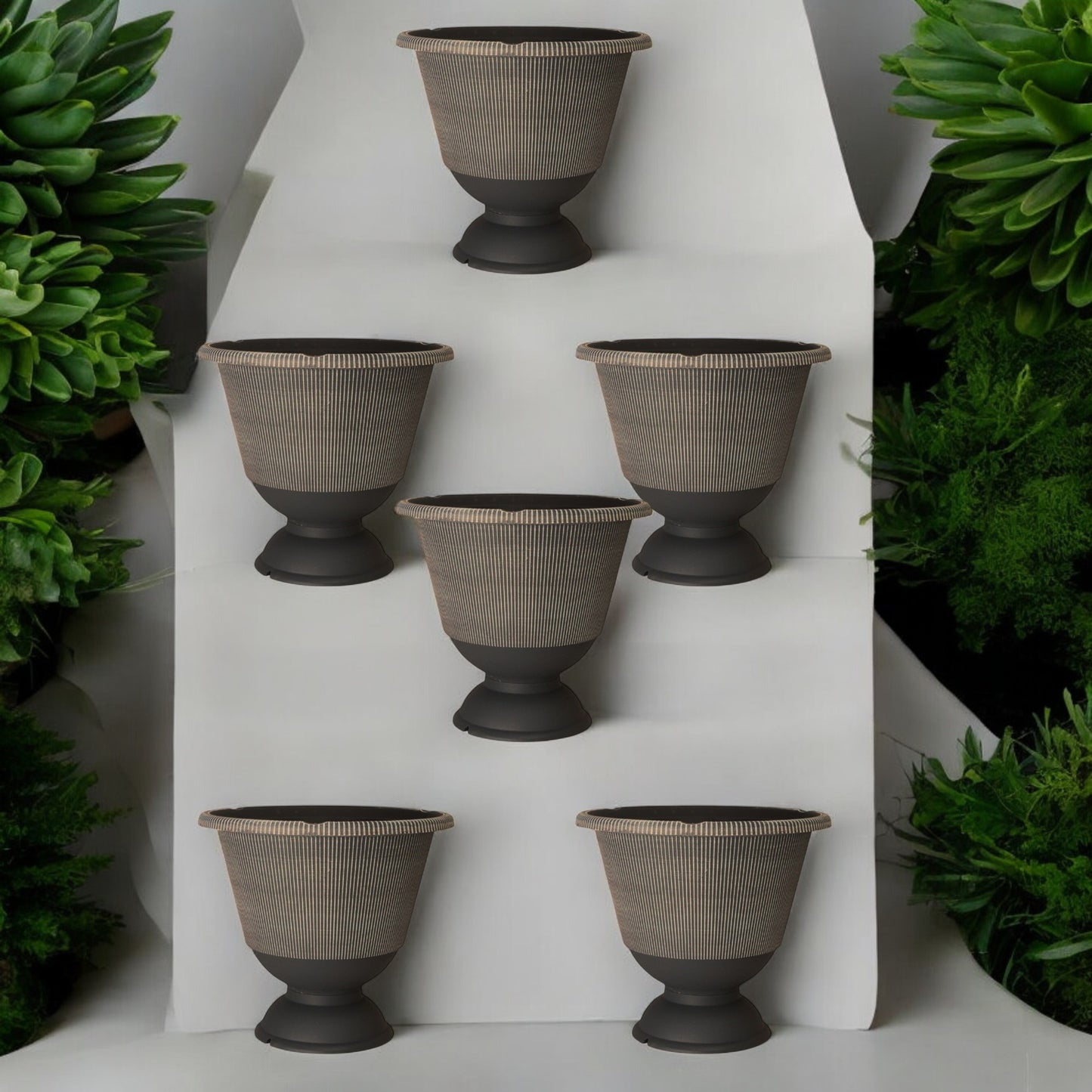 Jake Urn Planter 34cm - Grey & Brown Powdered | Single, Pack of 2 or 6