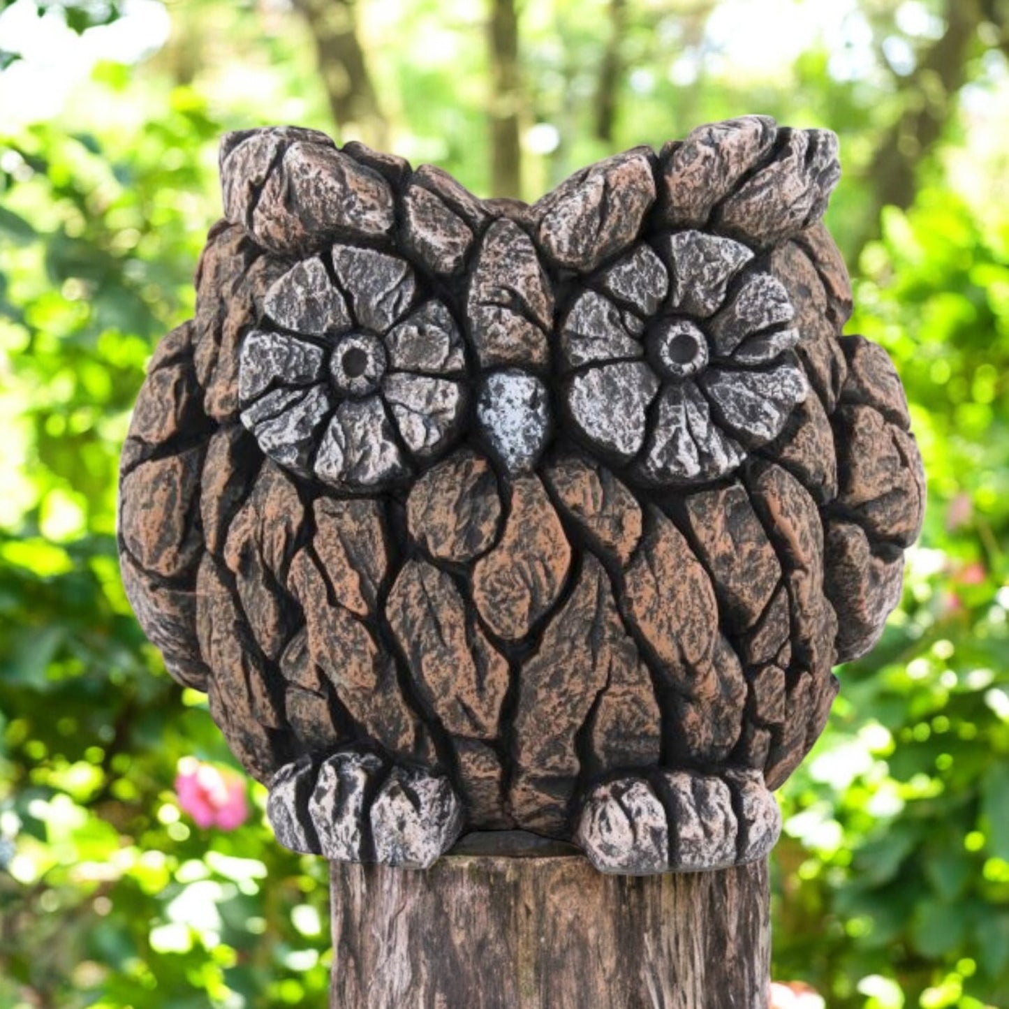 Rustic Owl Cement Planter – 22cm Decorative Garden Pot – Single / Pack of 2 / Pack of 3