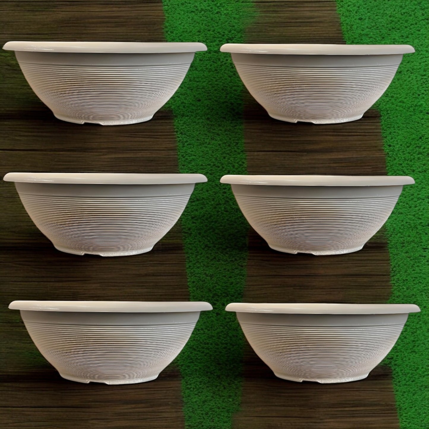 Helix 17" Garden Bowl Planter – Powdered Clay & Beige Grey | 13.2L Outdoor Pot