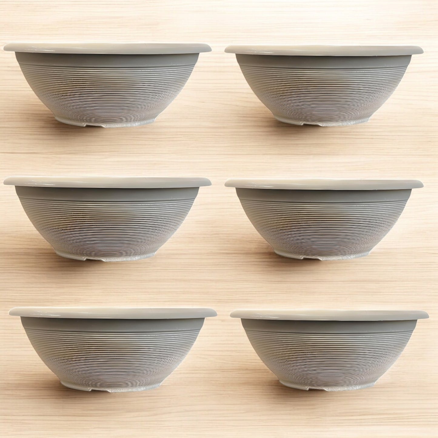 Helix 17" Garden Bowl Planter – Powdered Clay & Beige Grey | 13.2L Outdoor Pot