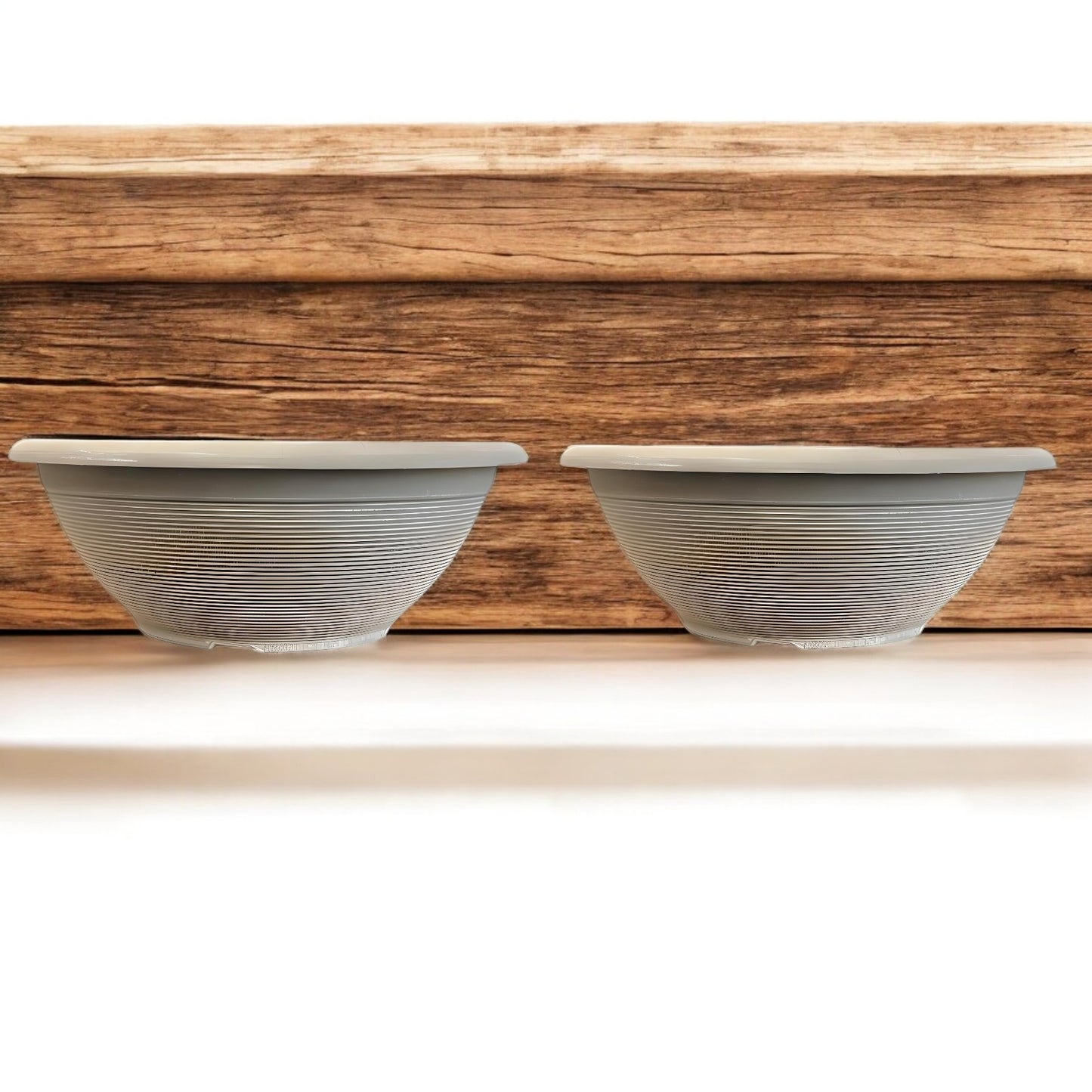 Helix 17" Garden Bowl Planter – Powdered Clay & Beige Grey | 13.2L Outdoor Pot
