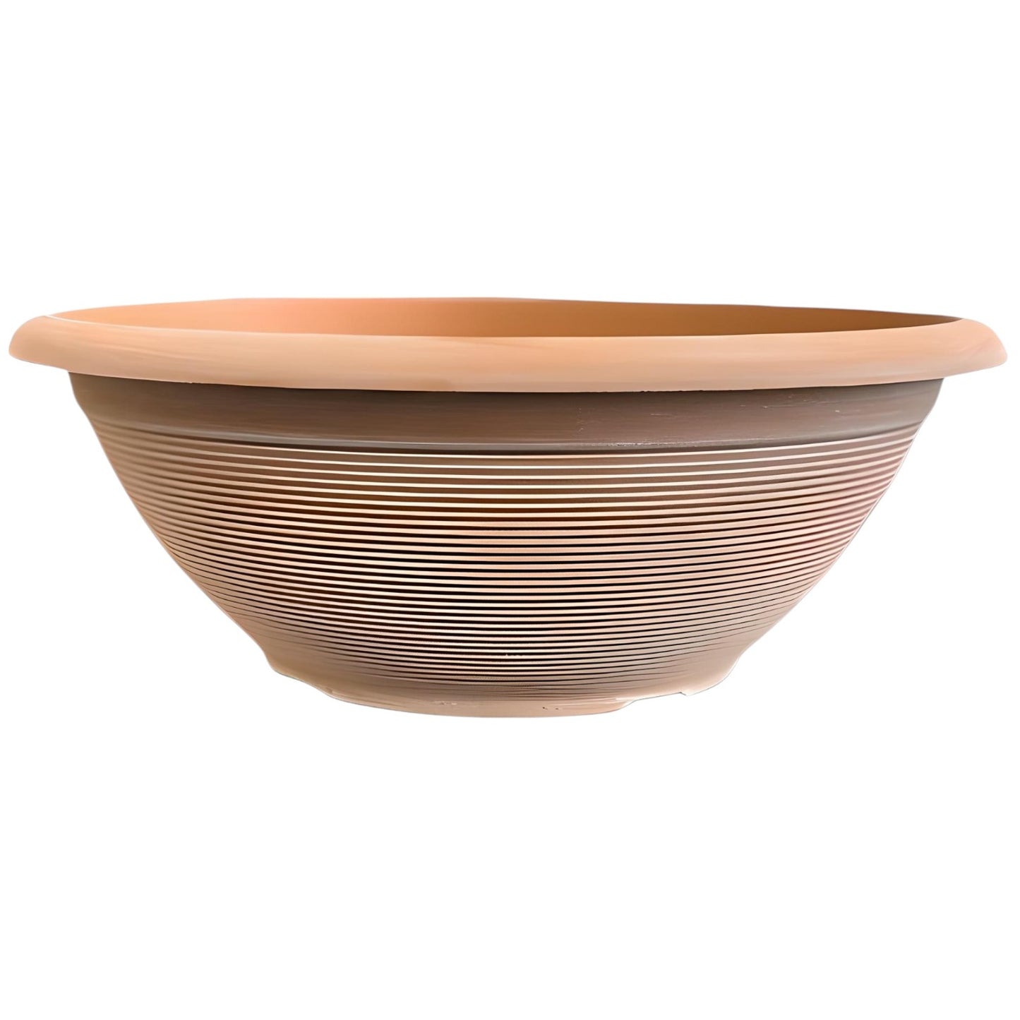 Helix 17" Garden Bowl Planter – Powdered Clay & Beige Grey | 13.2L Outdoor Pot