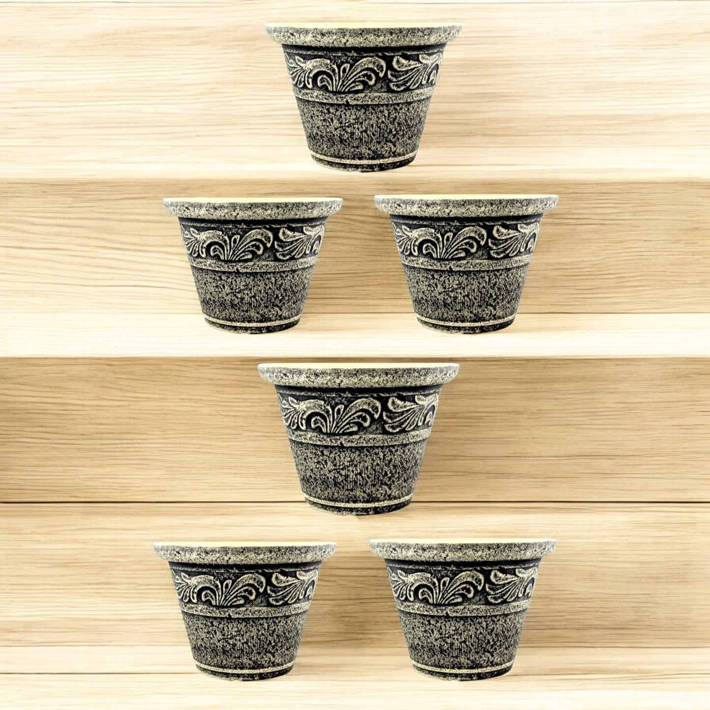 Stone Look Planter 30cm – Durable Decorative Plant Pot (Single / 2 / 6 Pack)