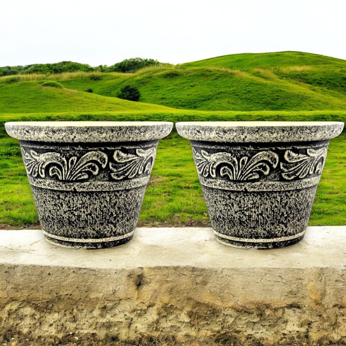 Stone Look Planter 30cm – Durable Decorative Plant Pot (Single / 2 / 6 Pack)