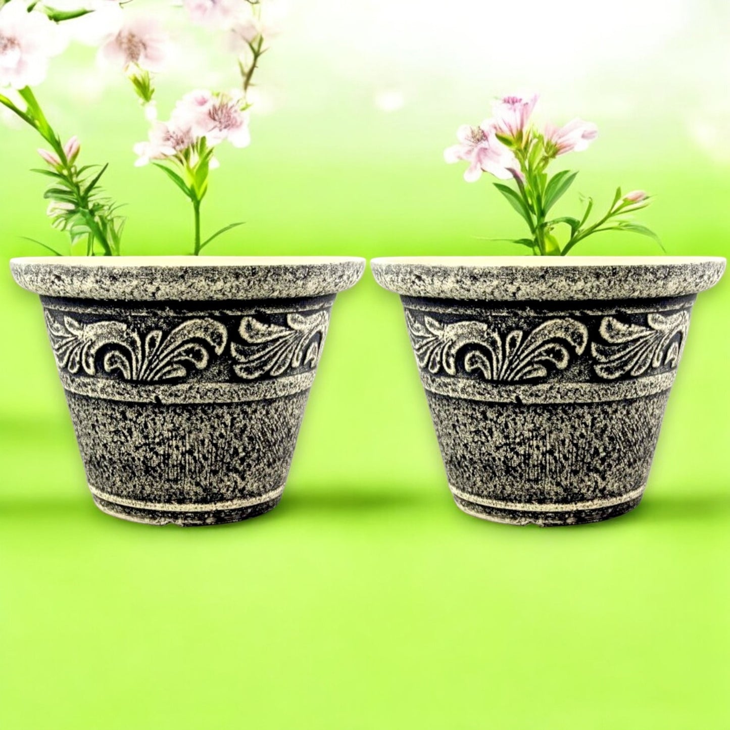 Stone Look Planter 30cm – Durable Decorative Plant Pot (Single / 2 / 6 Pack)