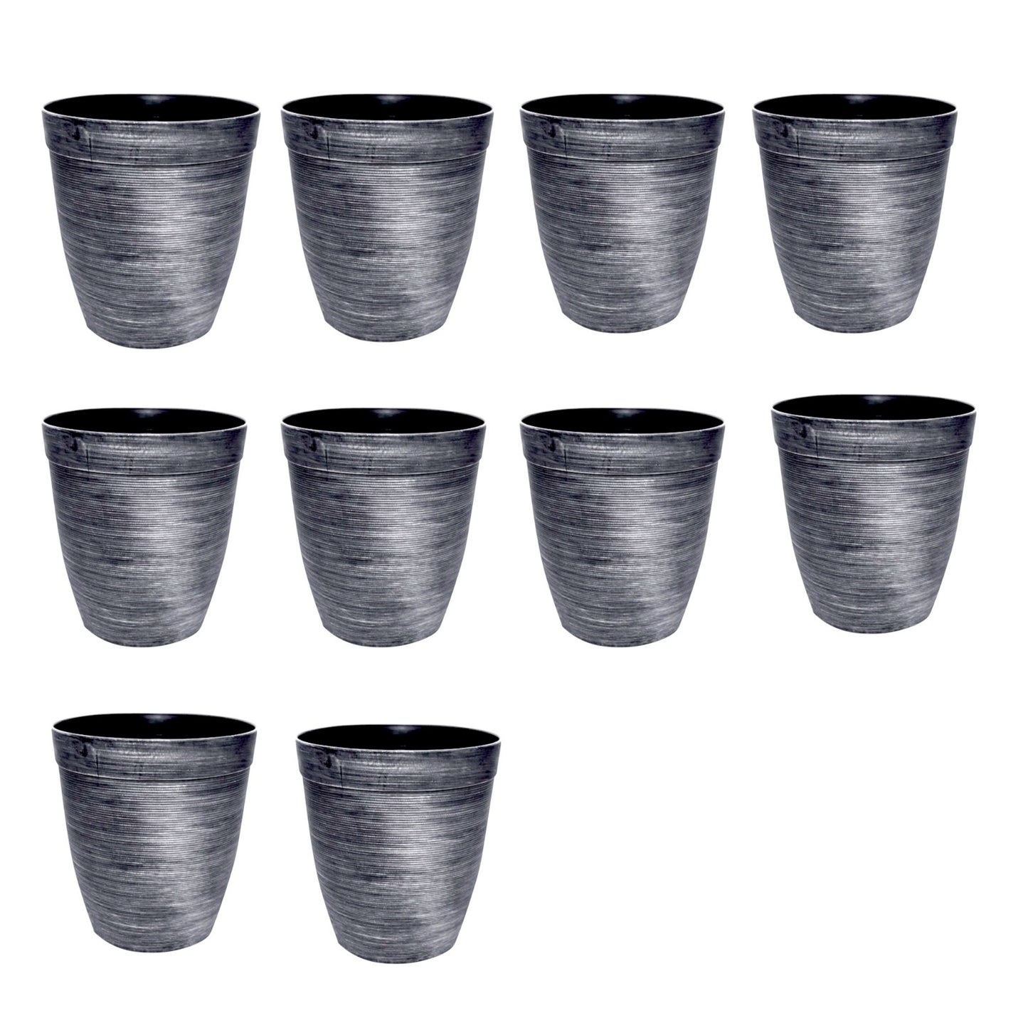 Helix Planter Tall 10" – Modern Metallic Silver Indoor & Outdoor Pot