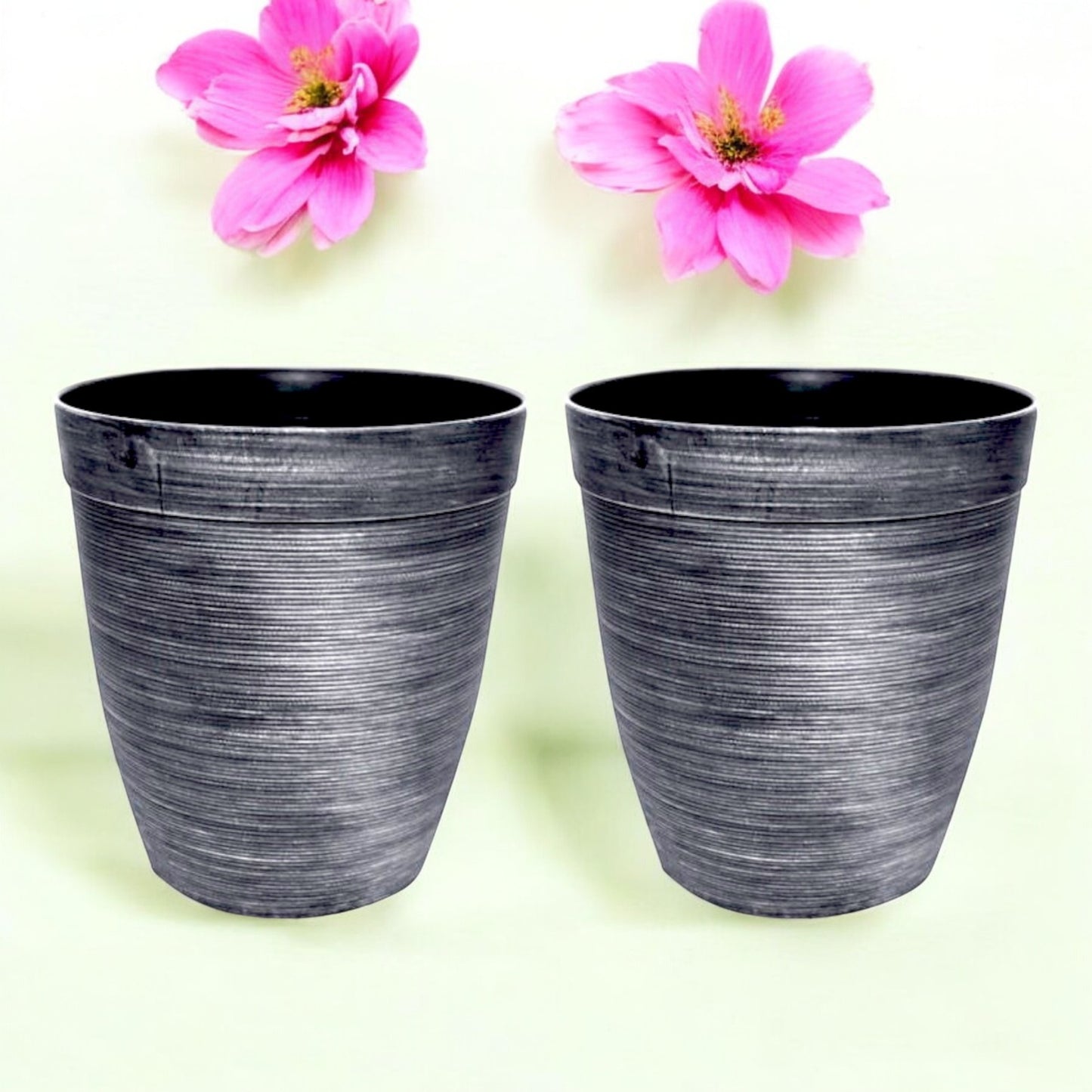 Helix Planter Tall 10" – Modern Metallic Silver Indoor & Outdoor Pot