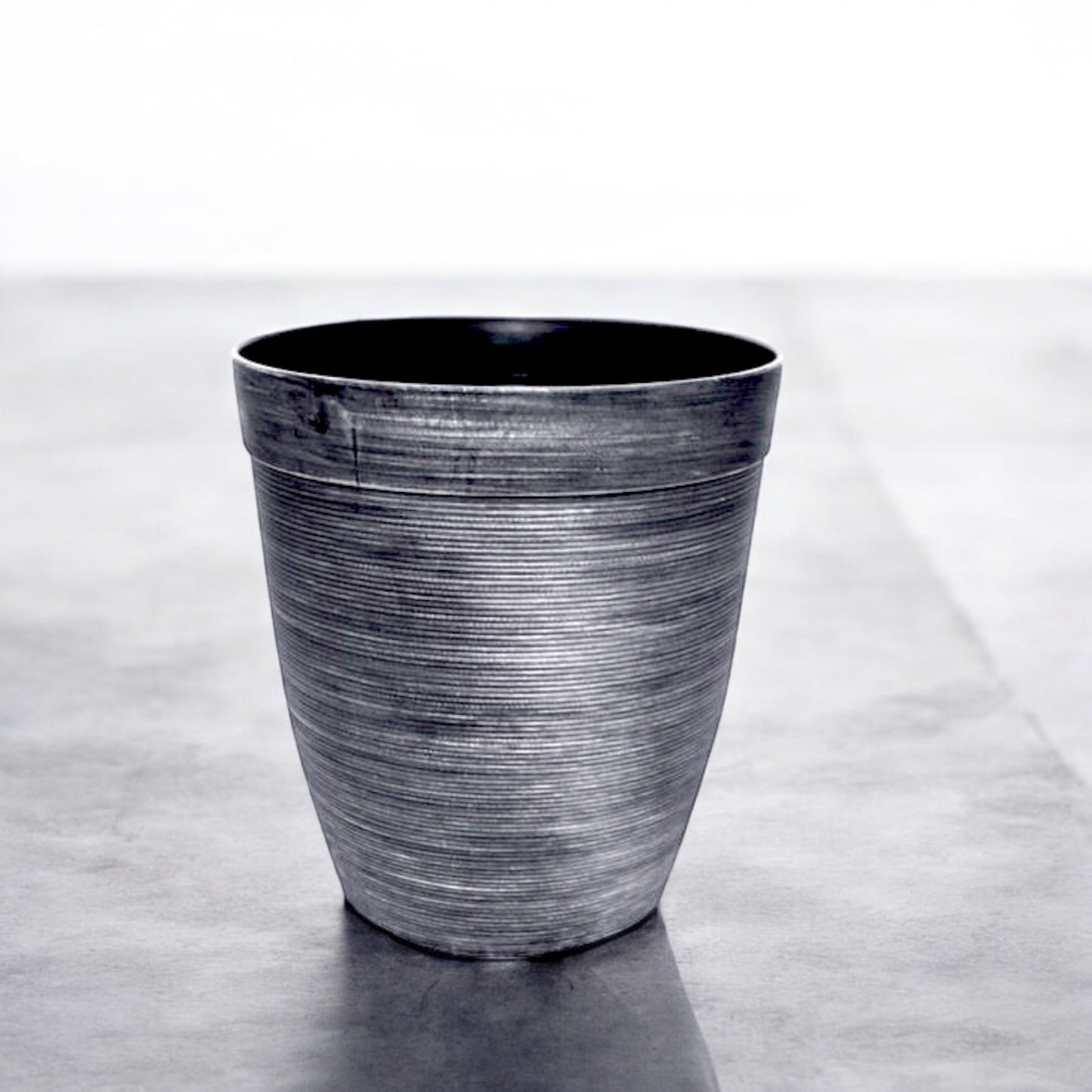 Helix Planter Tall 10" – Modern Metallic Silver Indoor & Outdoor Pot