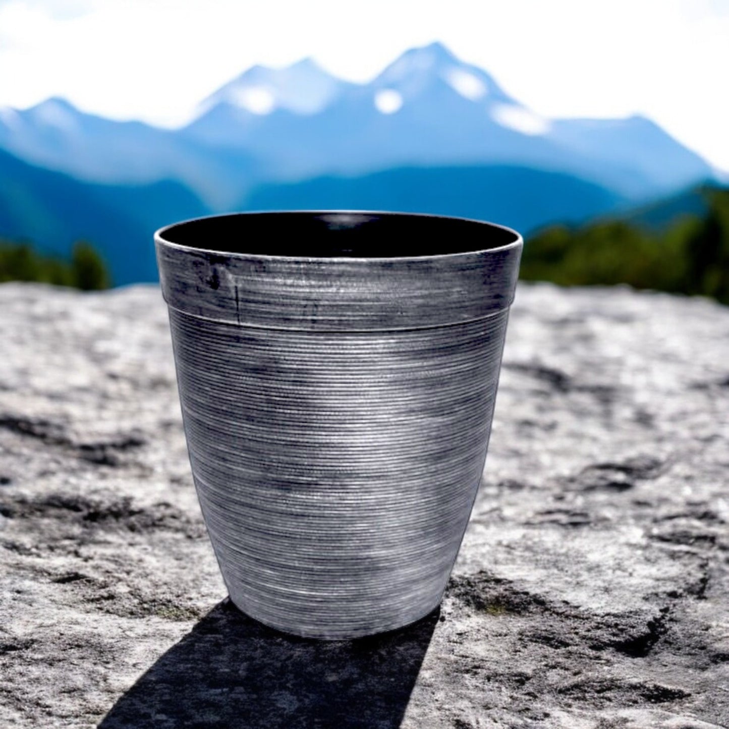 Helix Planter Tall 10" – Modern Metallic Silver Indoor & Outdoor Pot