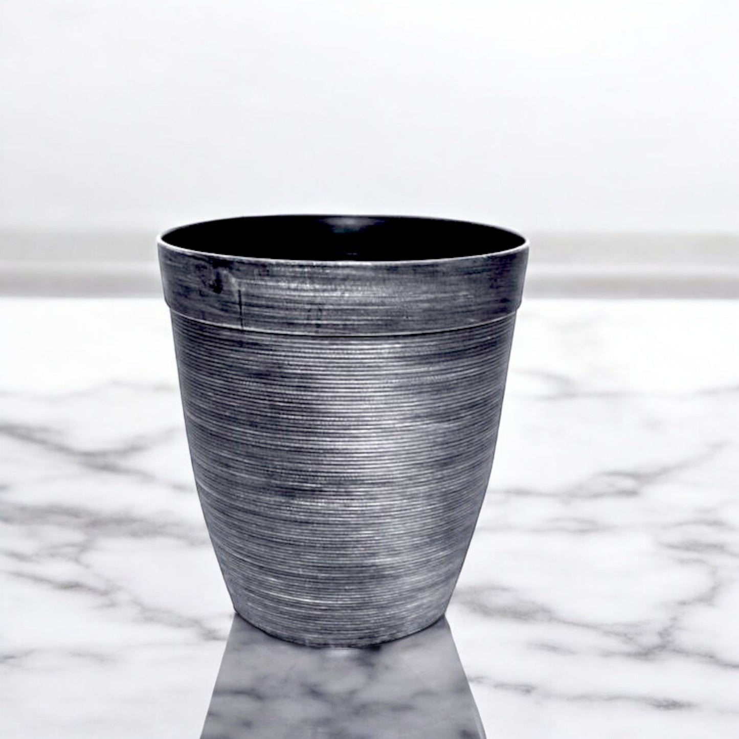 Helix Planter Tall 10" – Modern Metallic Silver Indoor & Outdoor Pot