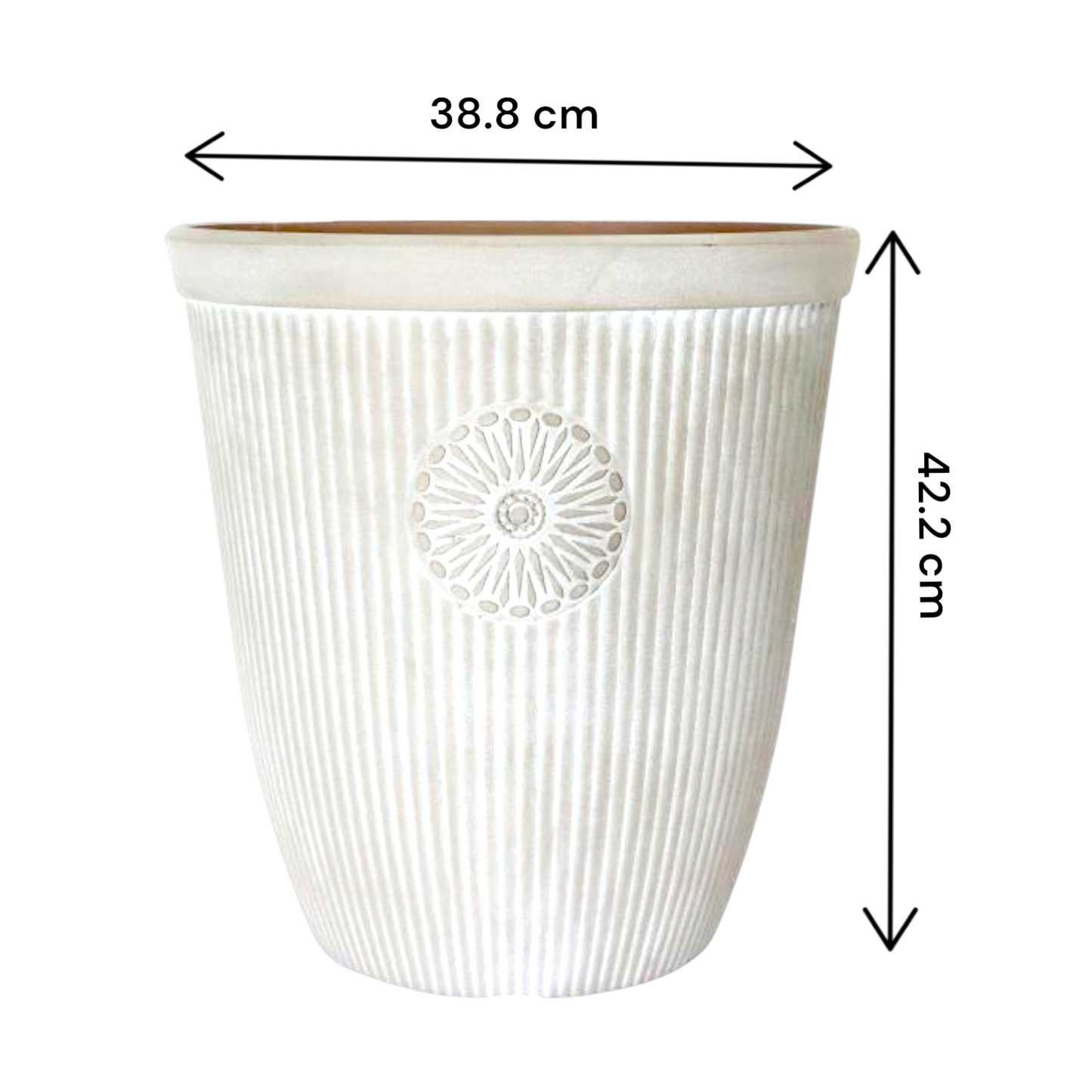 Premium Somerville Tall 16" Planter – Pebble White, 33L, UK