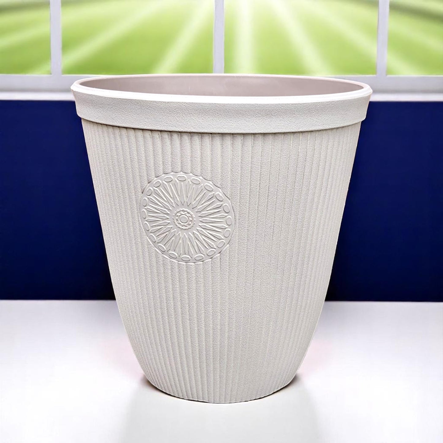 Premium Somerville Tall 16" Planter – Pebble White, 33L, UK