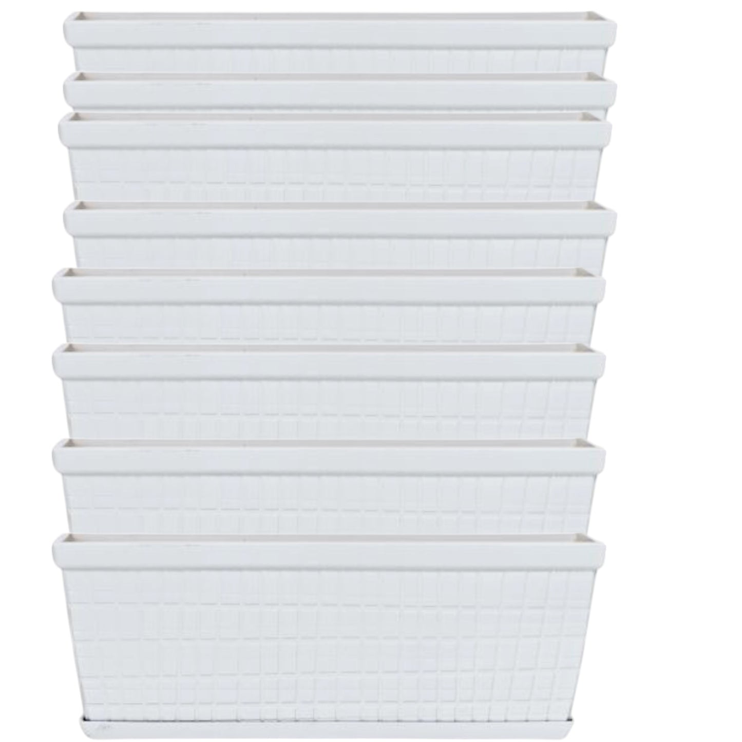 13" Cotton White Window Box Planter – Lightweight Plastic Garden Pot (Single / 3 / 8 Pack)
