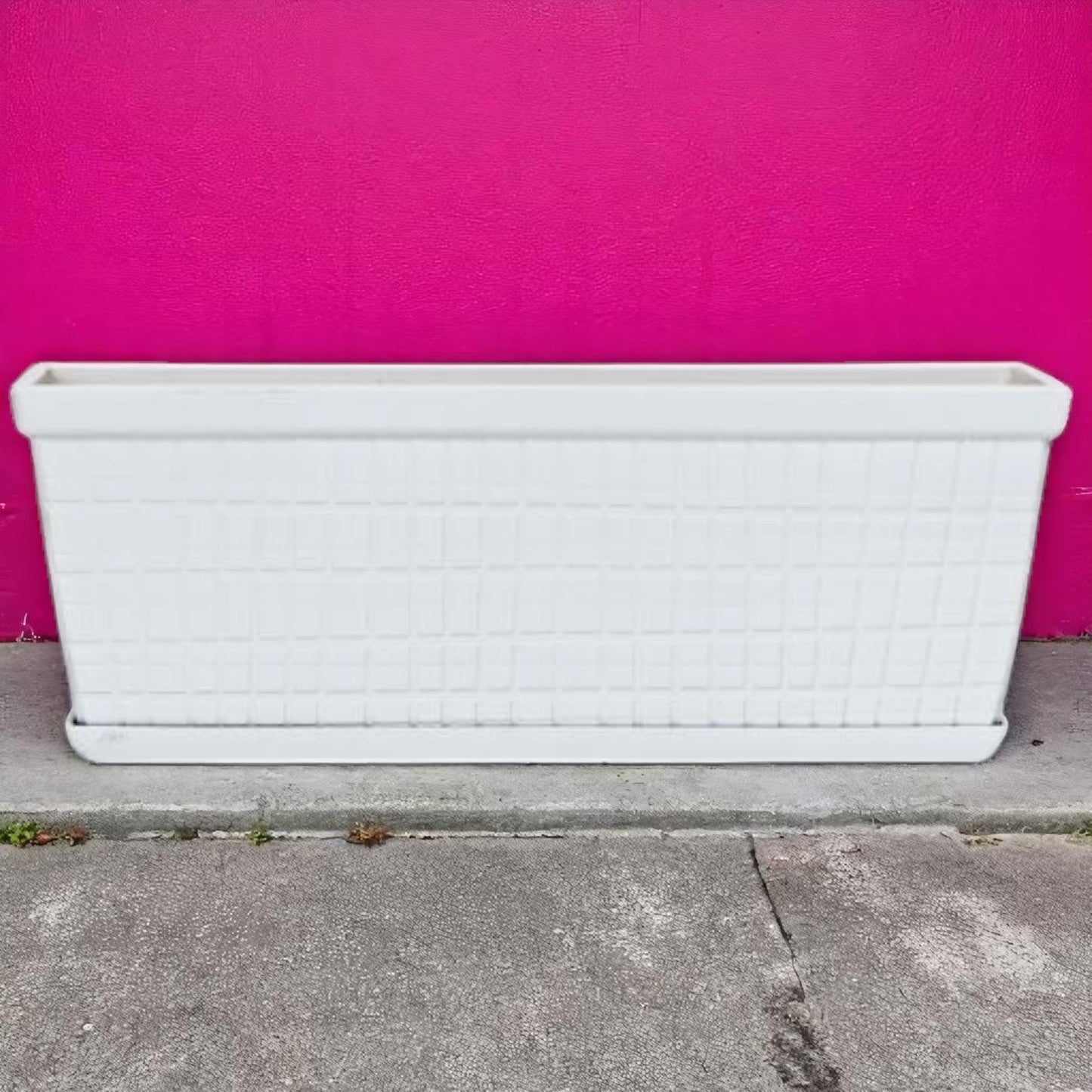 13" Cotton White Window Box Planter – Lightweight Plastic Garden Pot (Single / 3 / 8 Pack)
