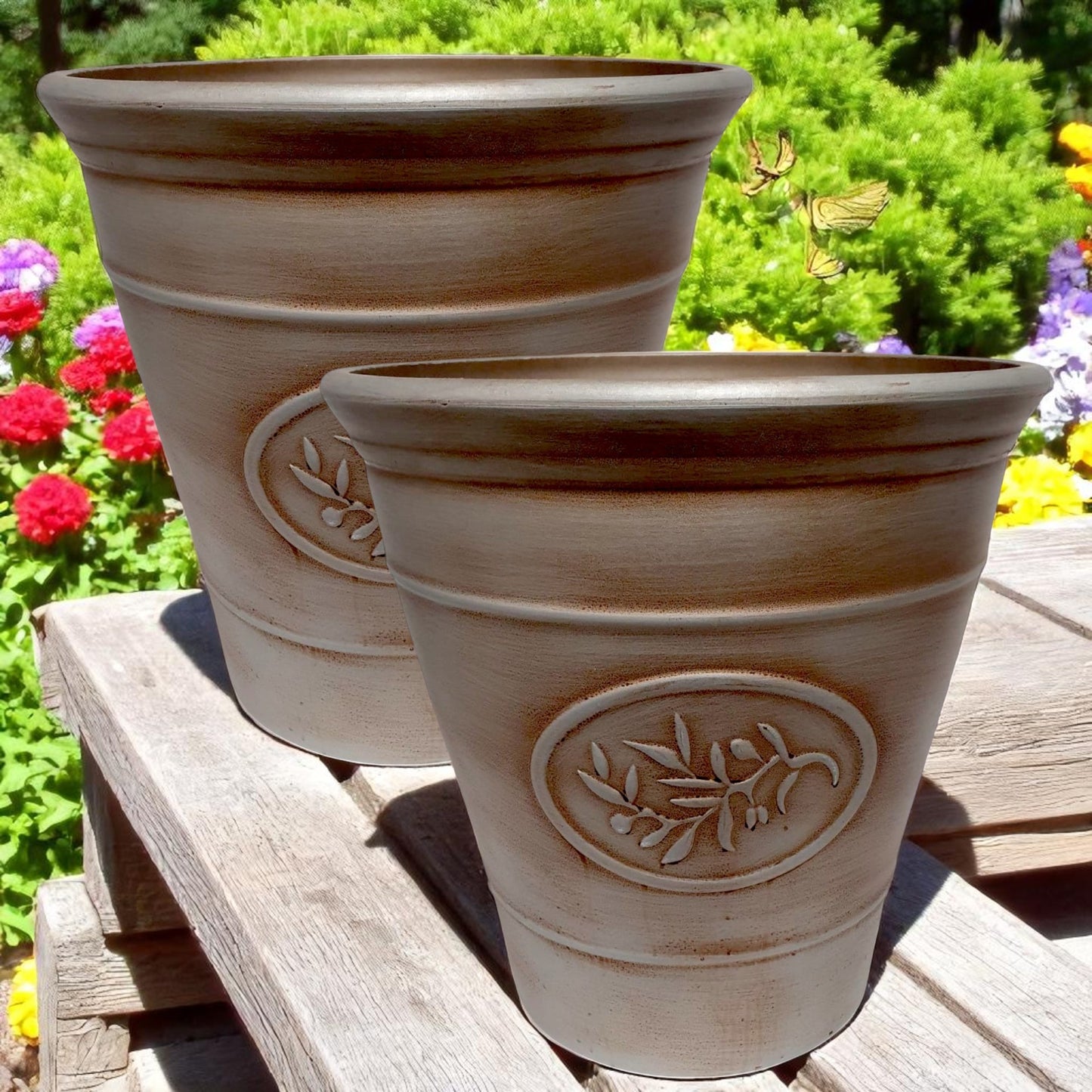 Decorative Olive Planter Pot 30cm – Silver & Gold Finish | Single, Pack of 2 or 6