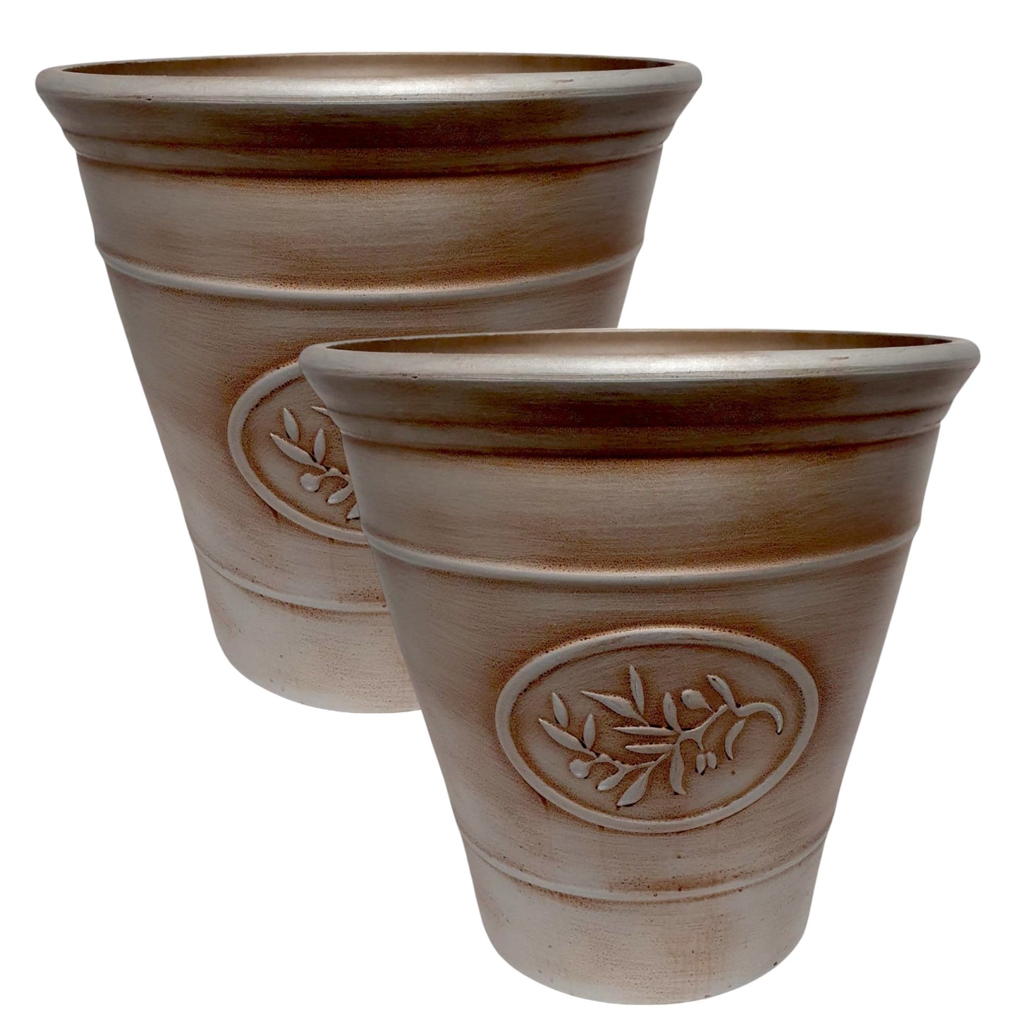 Decorative Olive Planter Pot 30cm – Silver & Gold Finish | Single, Pack of 2 or 6