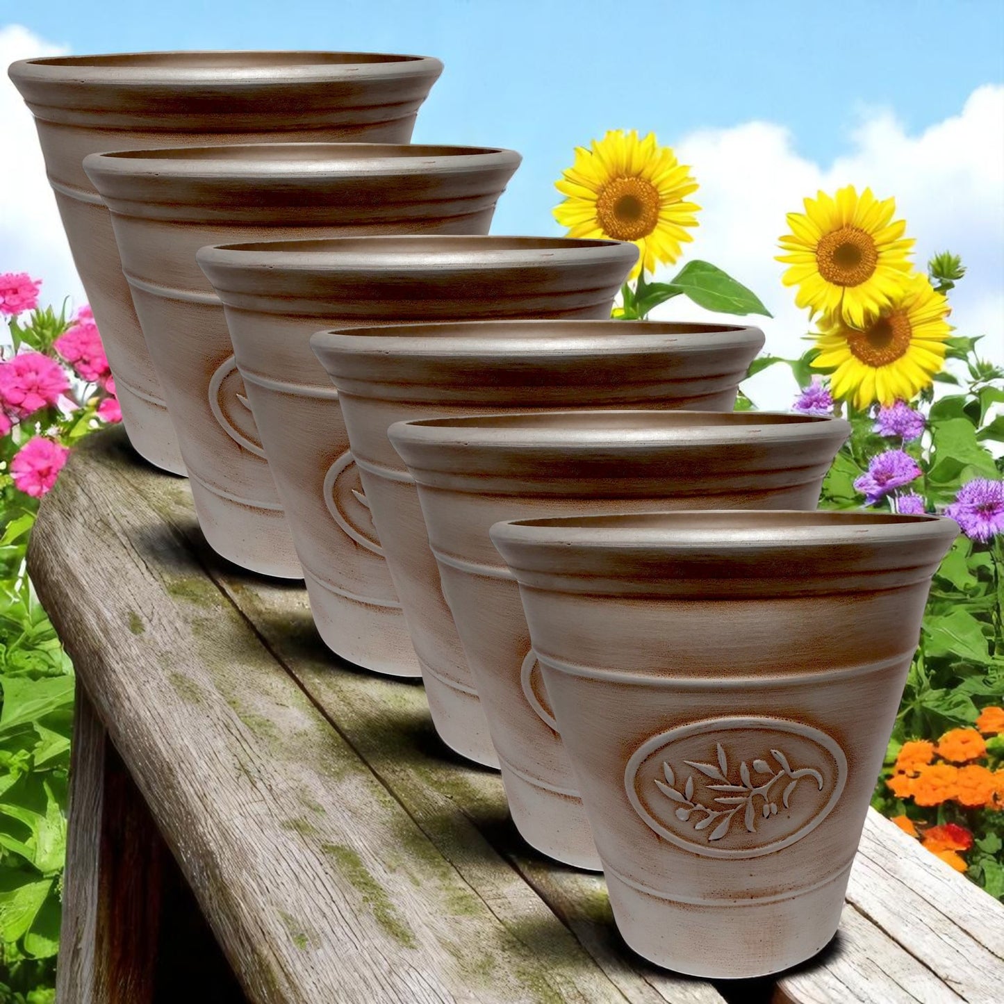 Decorative Olive Planter Pot 30cm – Silver & Gold Finish | Single, Pack of 2 or 6