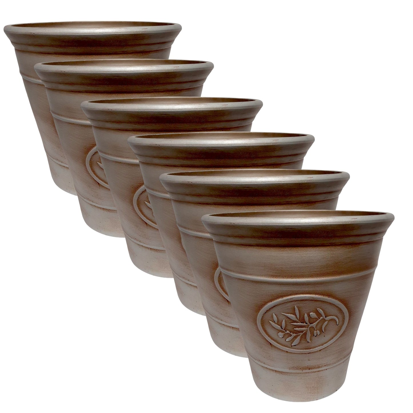 Decorative Olive Planter Pot 30cm – Silver & Gold Finish | Single, Pack of 2 or 6