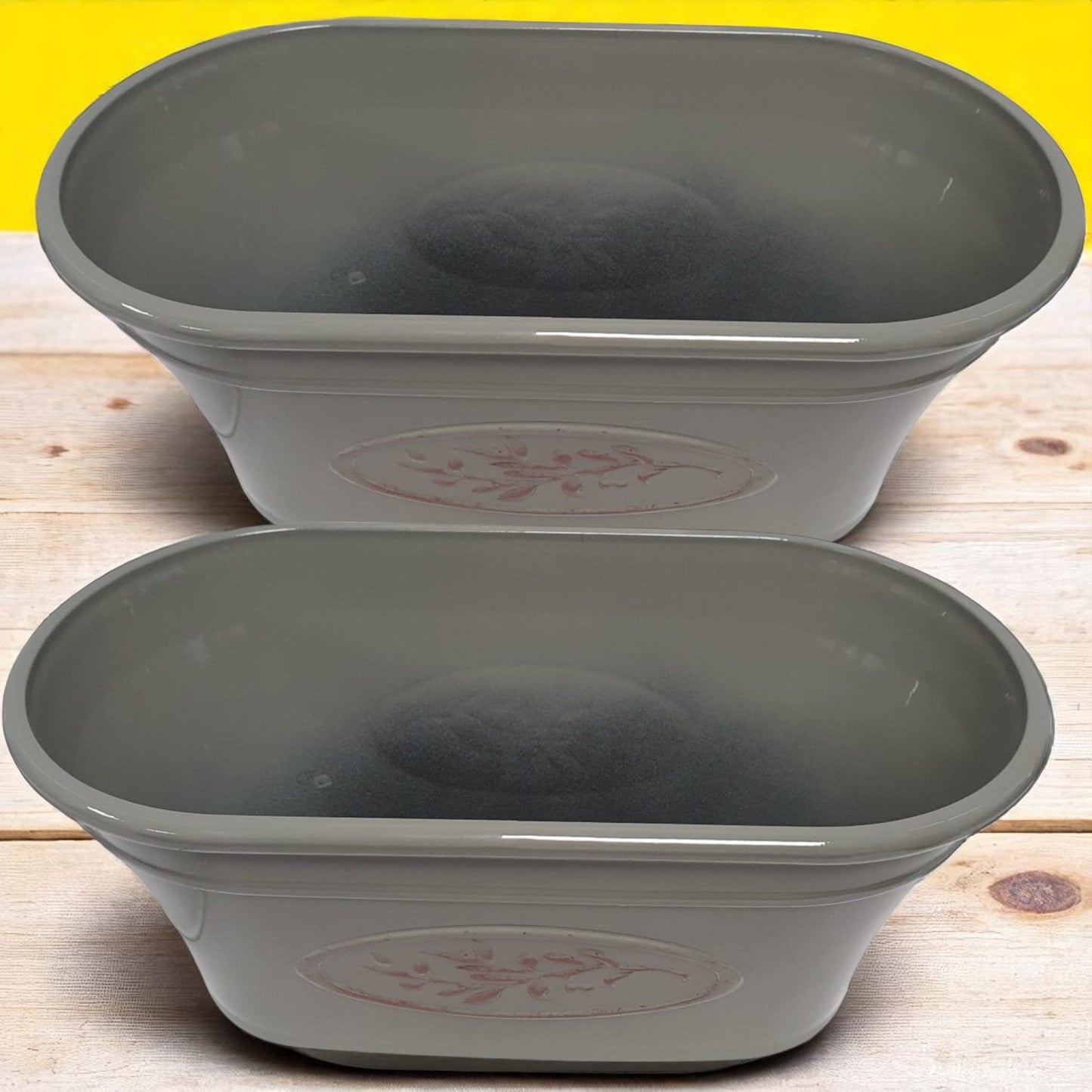 Olive Trough Planter 38cm – Green or Grey | Single or Pack of 2 | Plastic Garden Pot