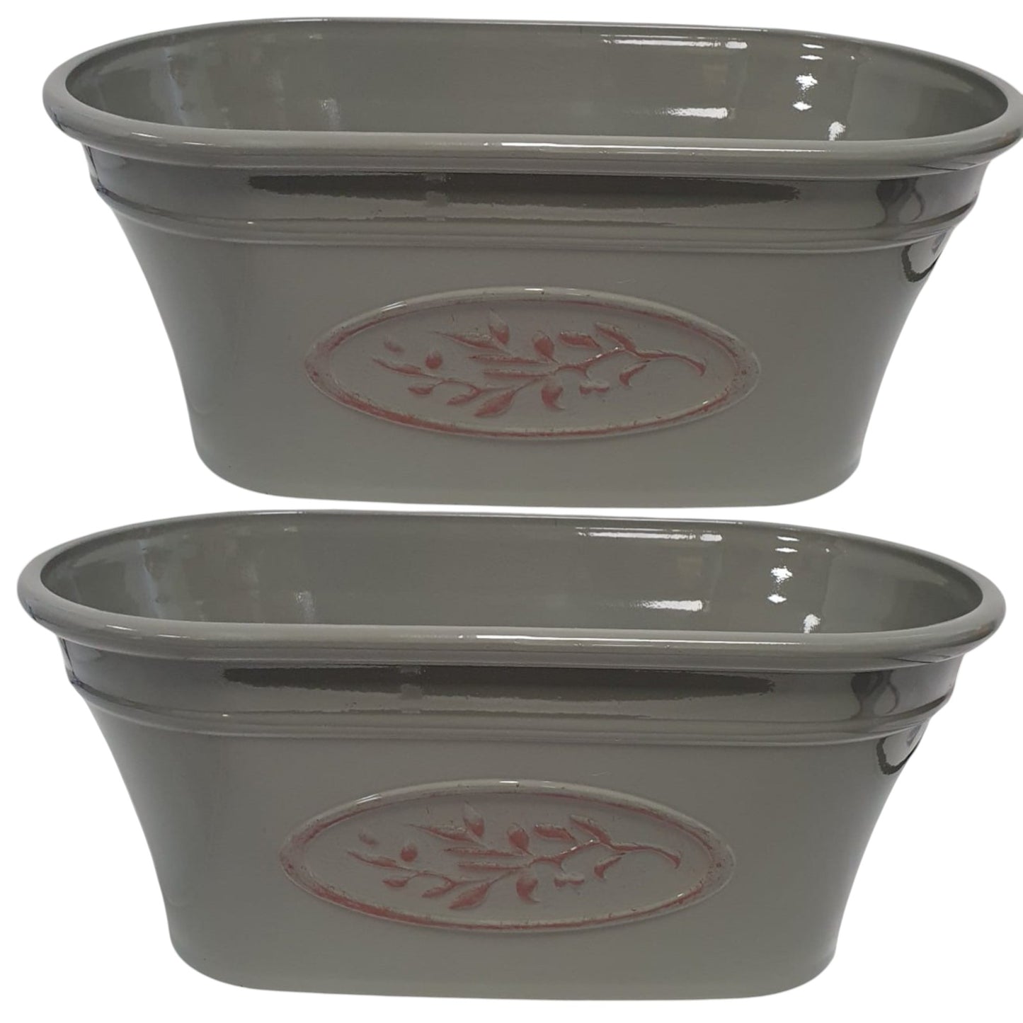 Olive Trough Planter 38cm – Green or Grey | Single or Pack of 2 | Plastic Garden Pot