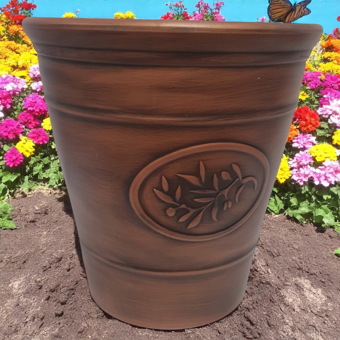 Decorative Olive Planter Pot 30cm – Silver & Gold Finish | Single, Pack of 2 or 6