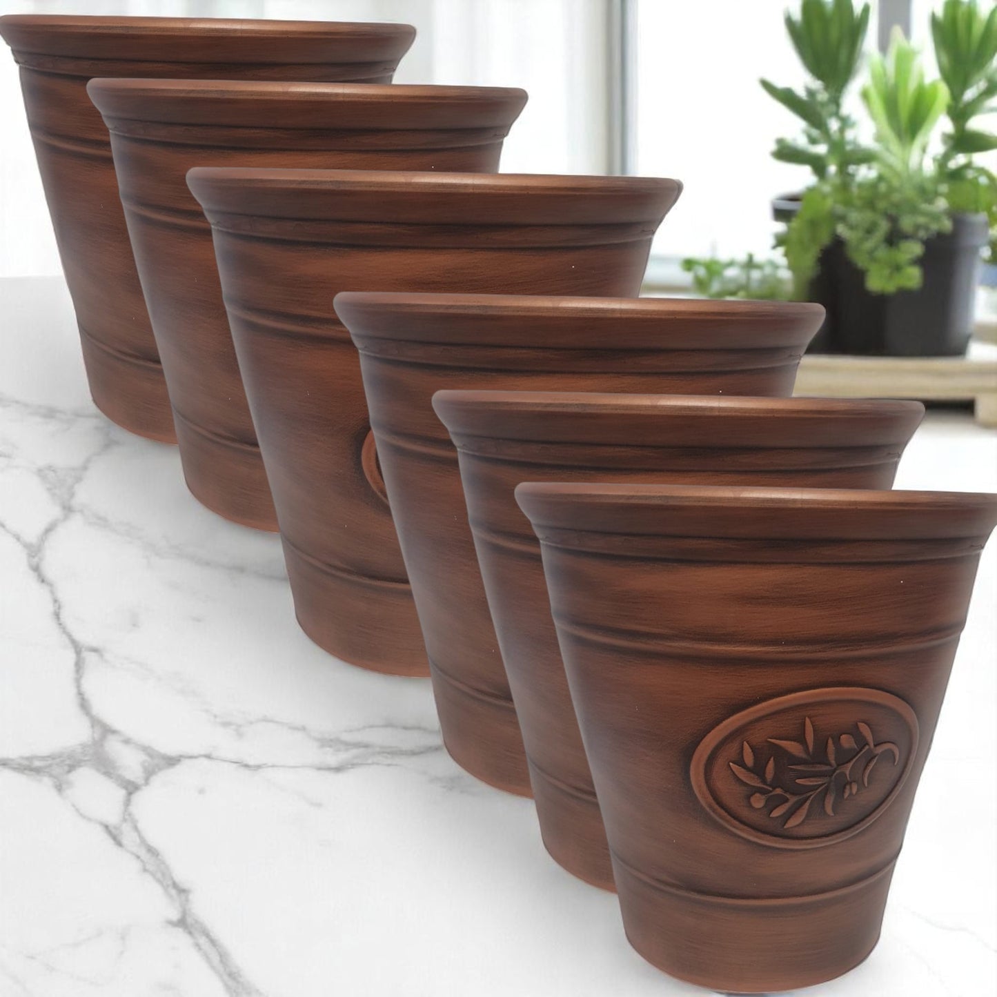 Decorative Olive Planter Pot 30cm – Silver & Gold Finish | Single, Pack of 2 or 6